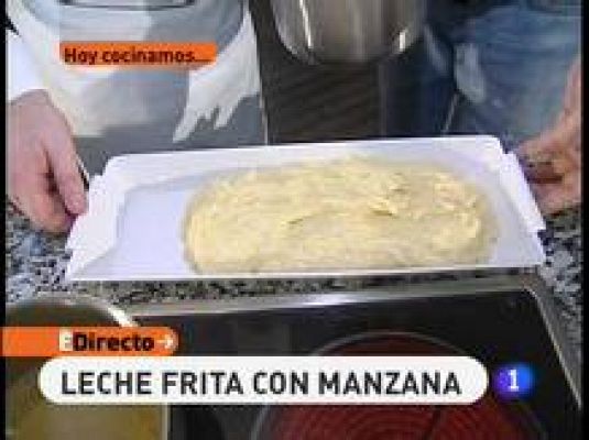 Leche frita con manzana