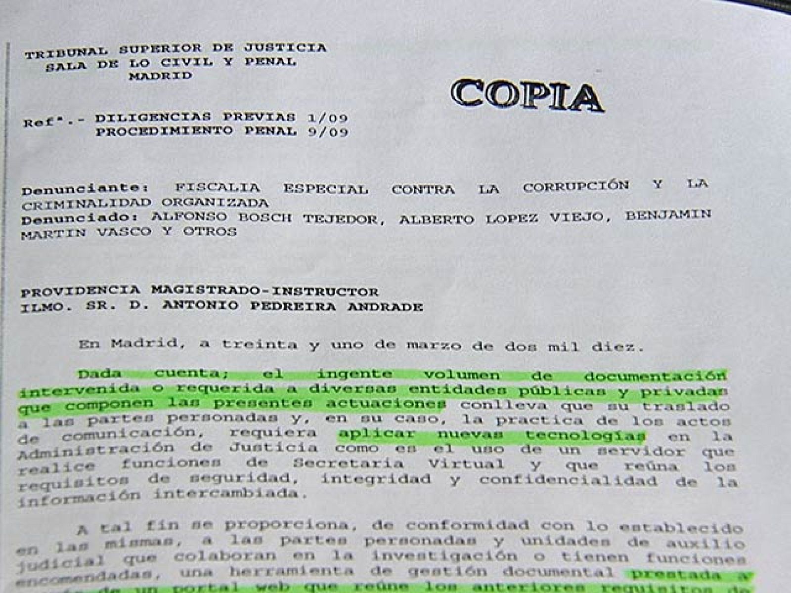 Hoy se han conocido las fianzas que el juez ha impuesto a varios imputados.