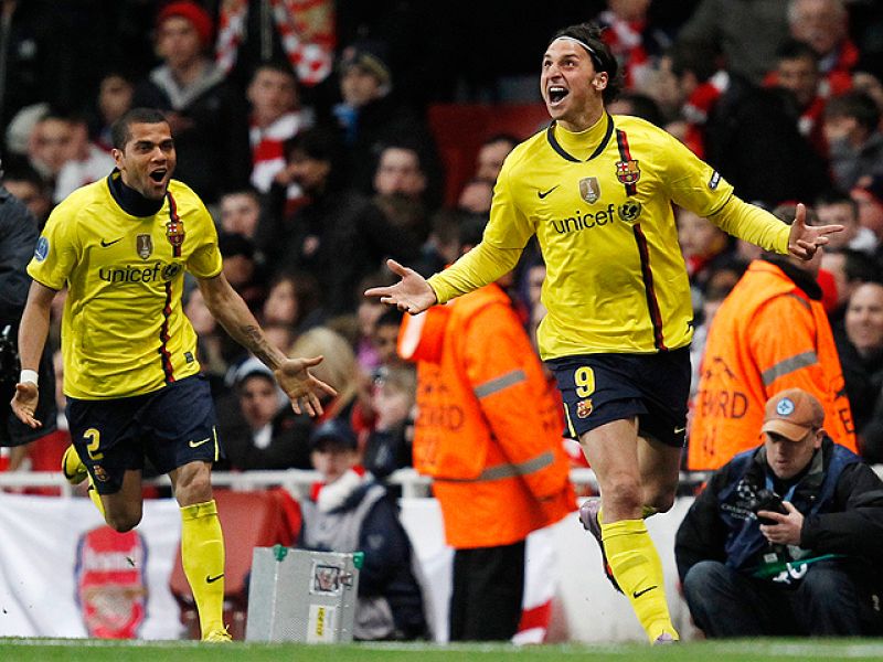   Gol de Ibrahimovic, el Barça se adelanta en Londres (0-1).