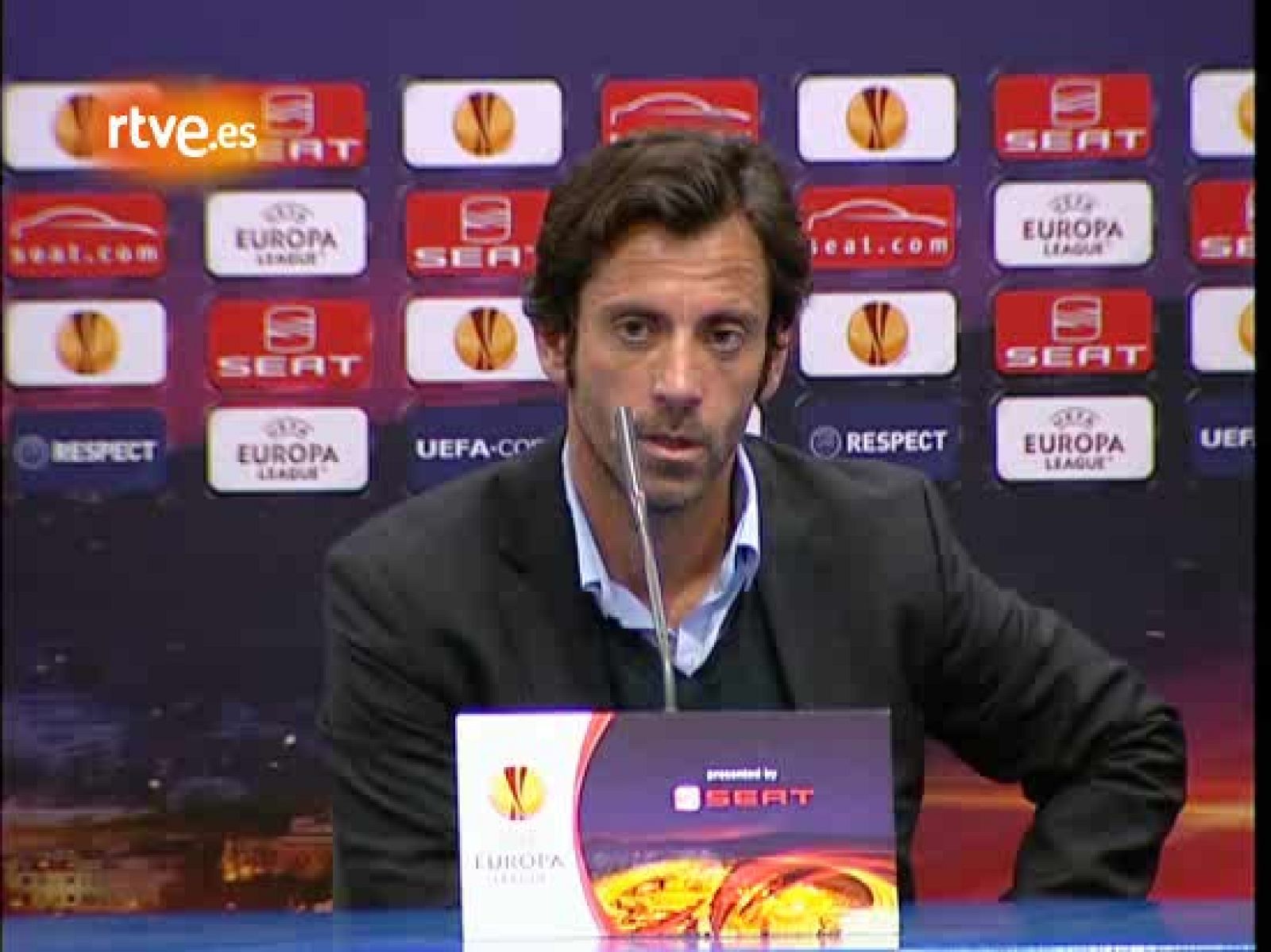 El entrenador del Atlético elude la polémica tras el partido de vuelta de cuartos de la Europa League ante el Valencia. 