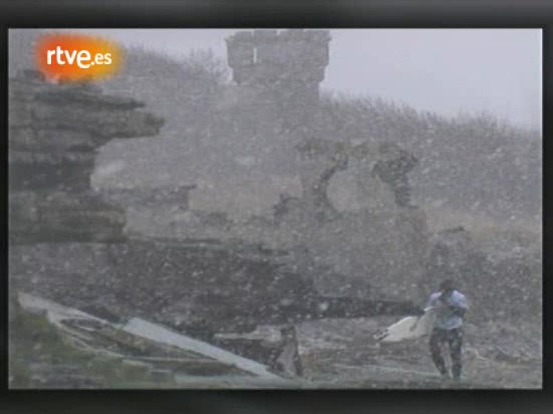 Surfeando bajo la nieve