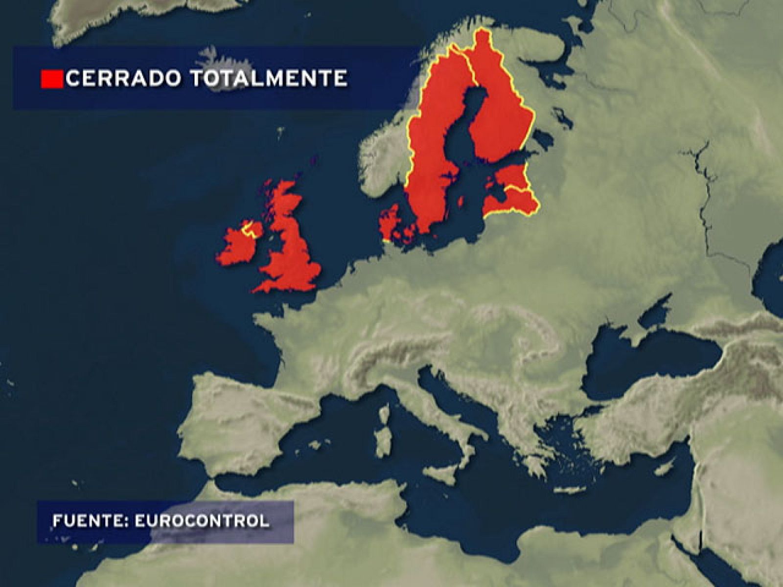 En el Reino Unido se mantiene la restricción en todo su espacio aéreo menos en Escocia.