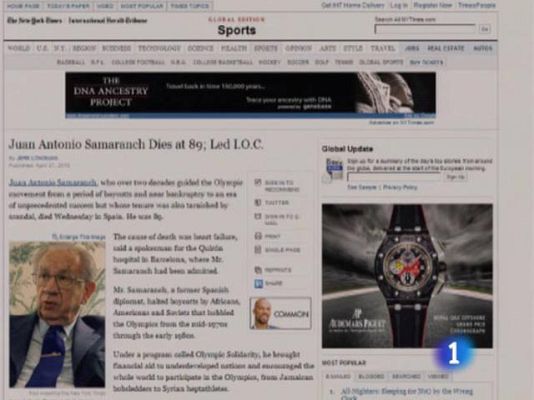  - Samaranch, en todas las portadas