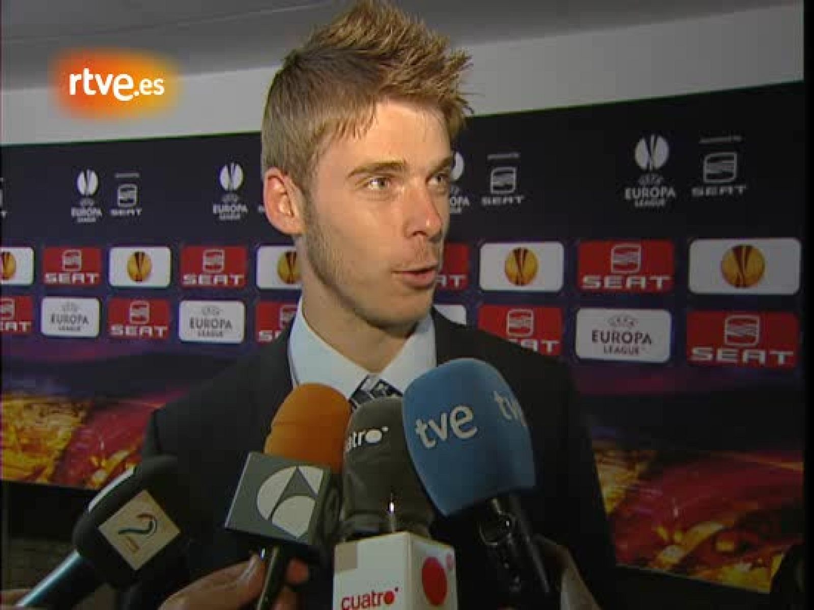 Los jugadores del Atlético de Madrid se mostraban felices tras conseguir la clasificación de su equipo para la final de la Europa League. 