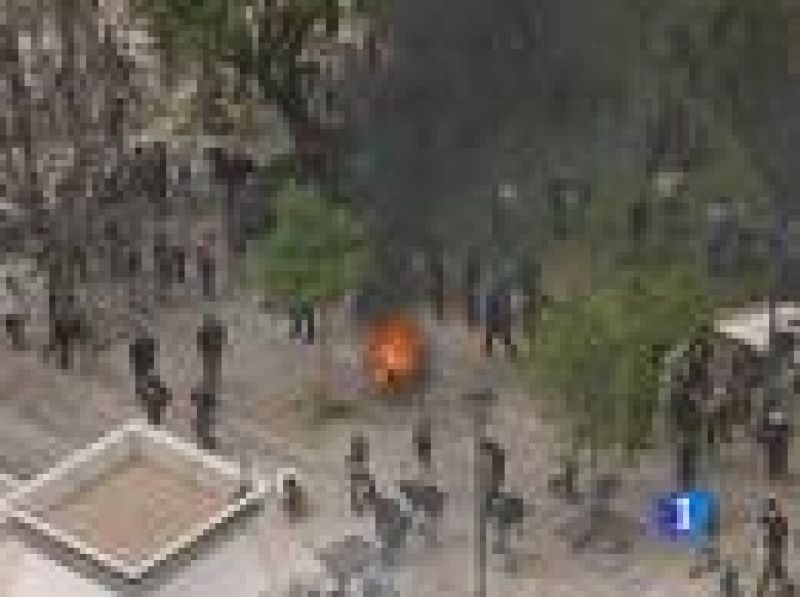 Primeras imágenes de los incidentes de la huelga general en Grecia