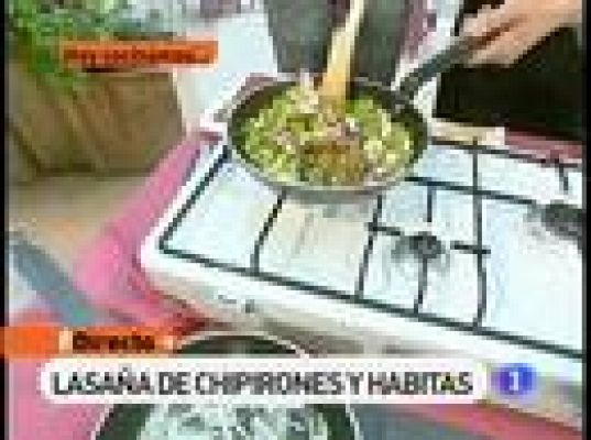 RTVE Cocina - Lasaña de chipirones y habitas