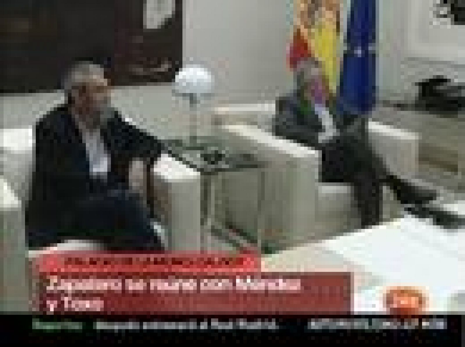 Zapatero explica sus medidas a los sindicatos | Ver