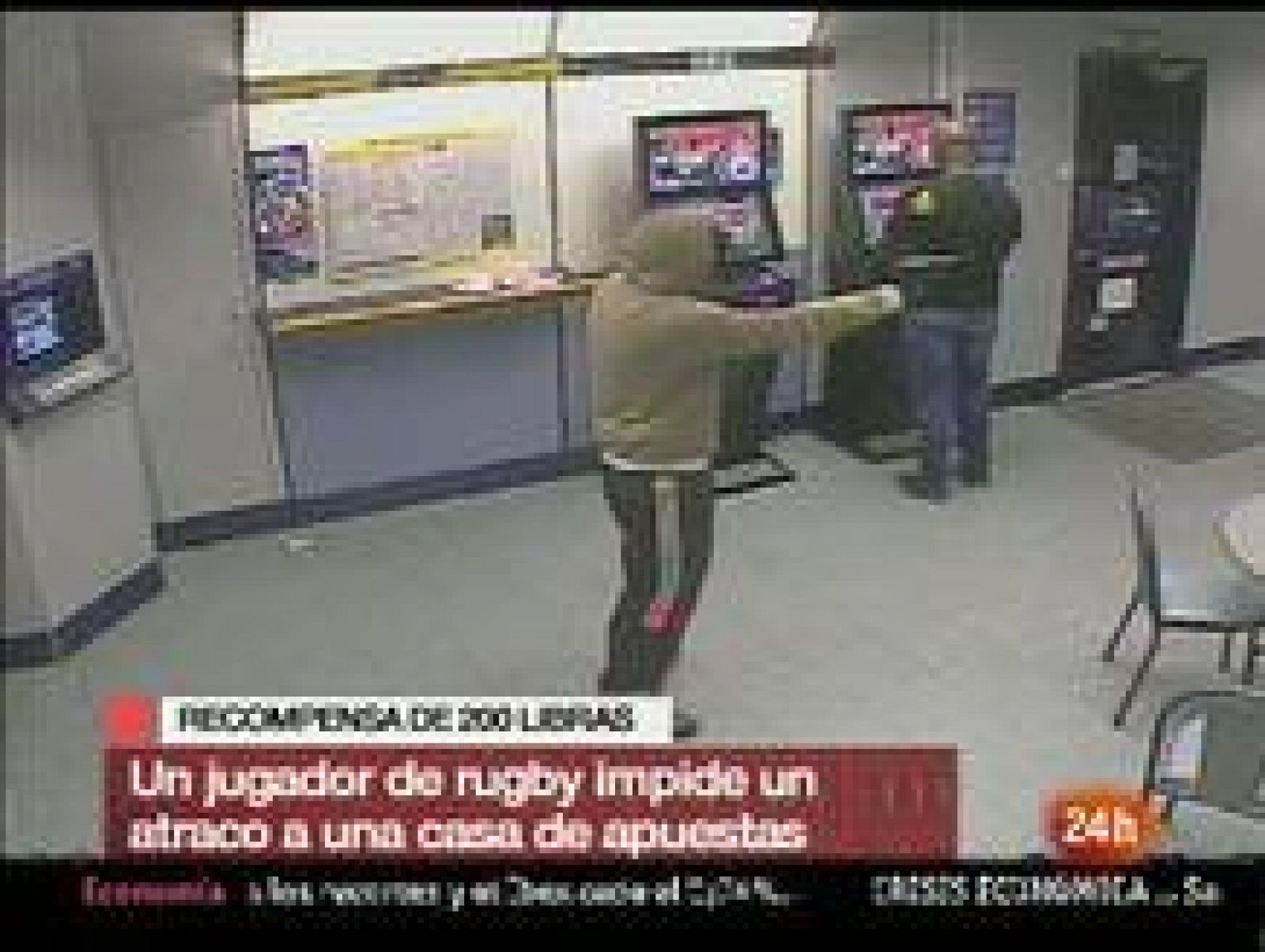 Un jugador de rugby ha impedido a un ladrón, silla en mano,  robar en una casa de apuestas. Los dueños del local le han recompensado con 200 libras