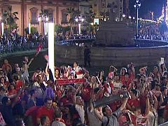Sevilla celebra la Copa en la Puerta de Jerez
