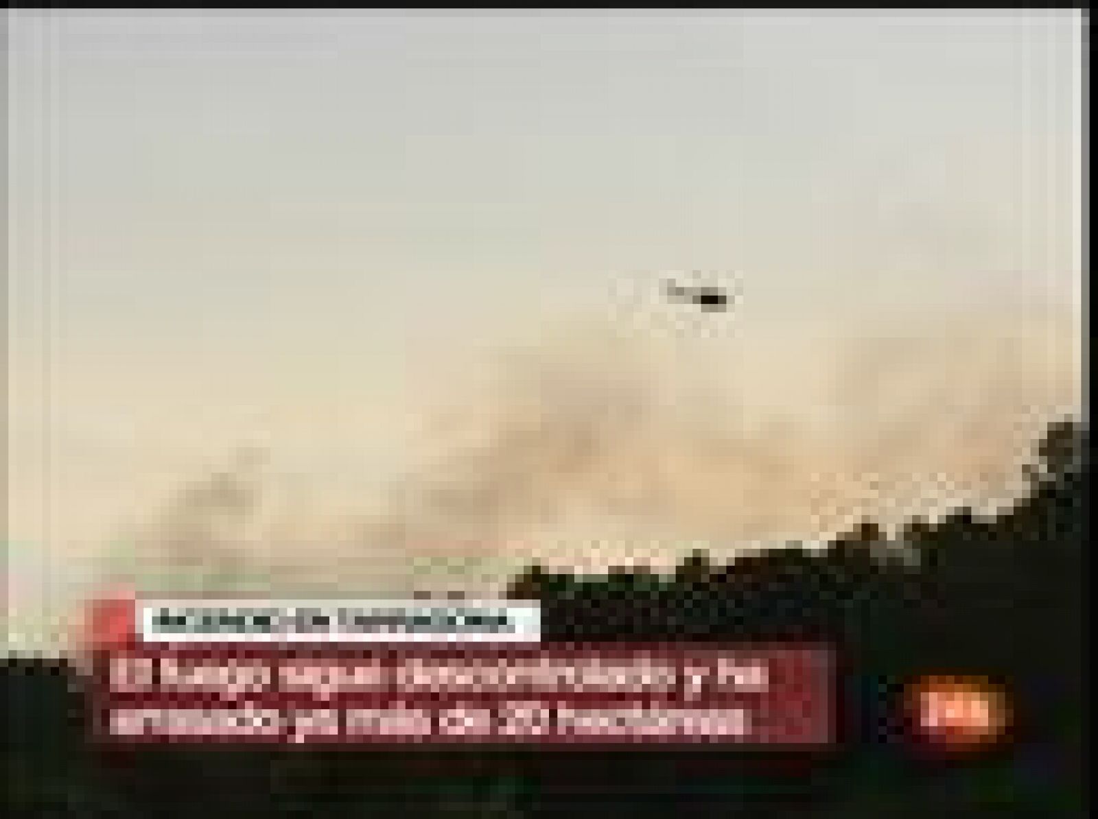 El incendio forestal declarado esta tarde en el término municipal de Benifallet, en Tarragona, uno de los primeros de la temporada de verano, continua ardiendo sin control y ha quemado ya una veintena de hectáreas de pino y matorrales