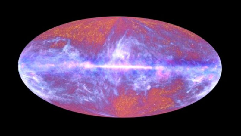 El telescopio espacial Planck de la Agencia Espacial Europea (ESA, por sus siglas en inglés) ha publicado este lunes el mapa más completo del Universo hasta la fecha conocido, una imagen de toda la bóveda celeste que aporta nuevas evidencias sobre e