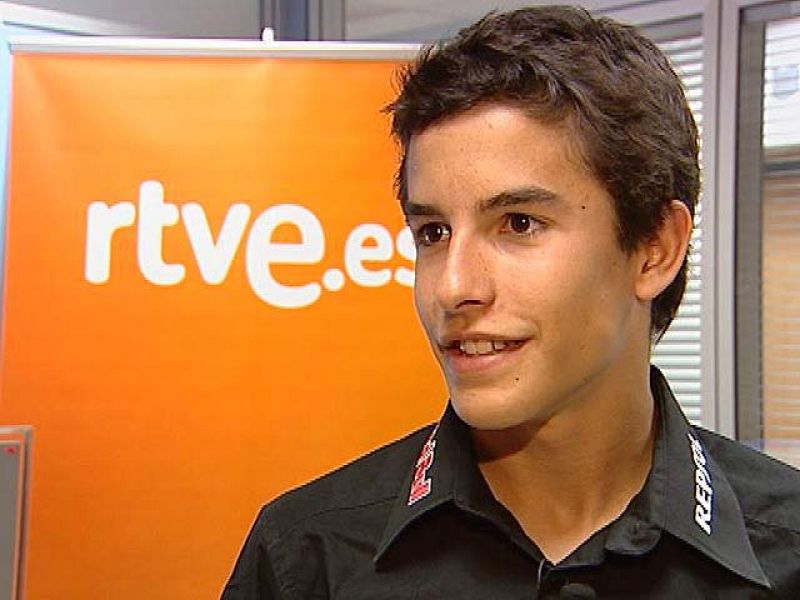 El actual líder de 125cc, Marc Márquez, ha visitado las instalaciones de RTVE en Torrespaña. 