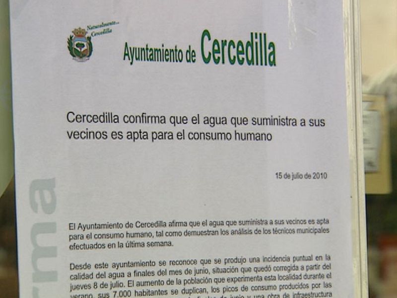 El agua de Cercedilla (Madrid), declarada no apta para el consumo