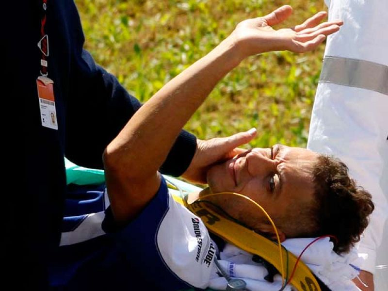  Rossi se rompió la tibia y el peroné en los segundos libres de Mugello. Ahora ha vuelto a Sachsenring en un tiempo récord.