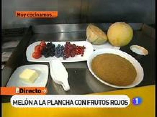 Melón a la plancha con frutos rojos