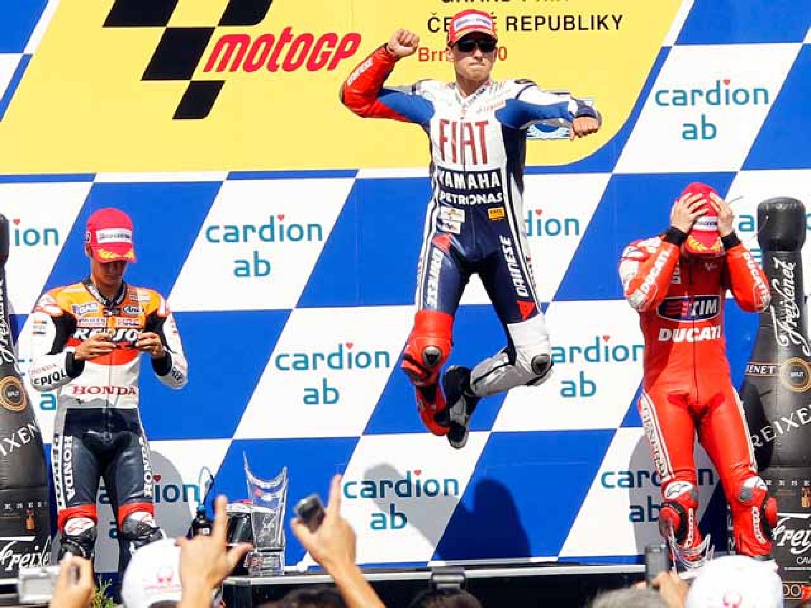 El circuito de Brno ha sido el escenario de un nuevo triplete español (Lorenzo, Elías y Terol), y ya van cuatro esta temporada.