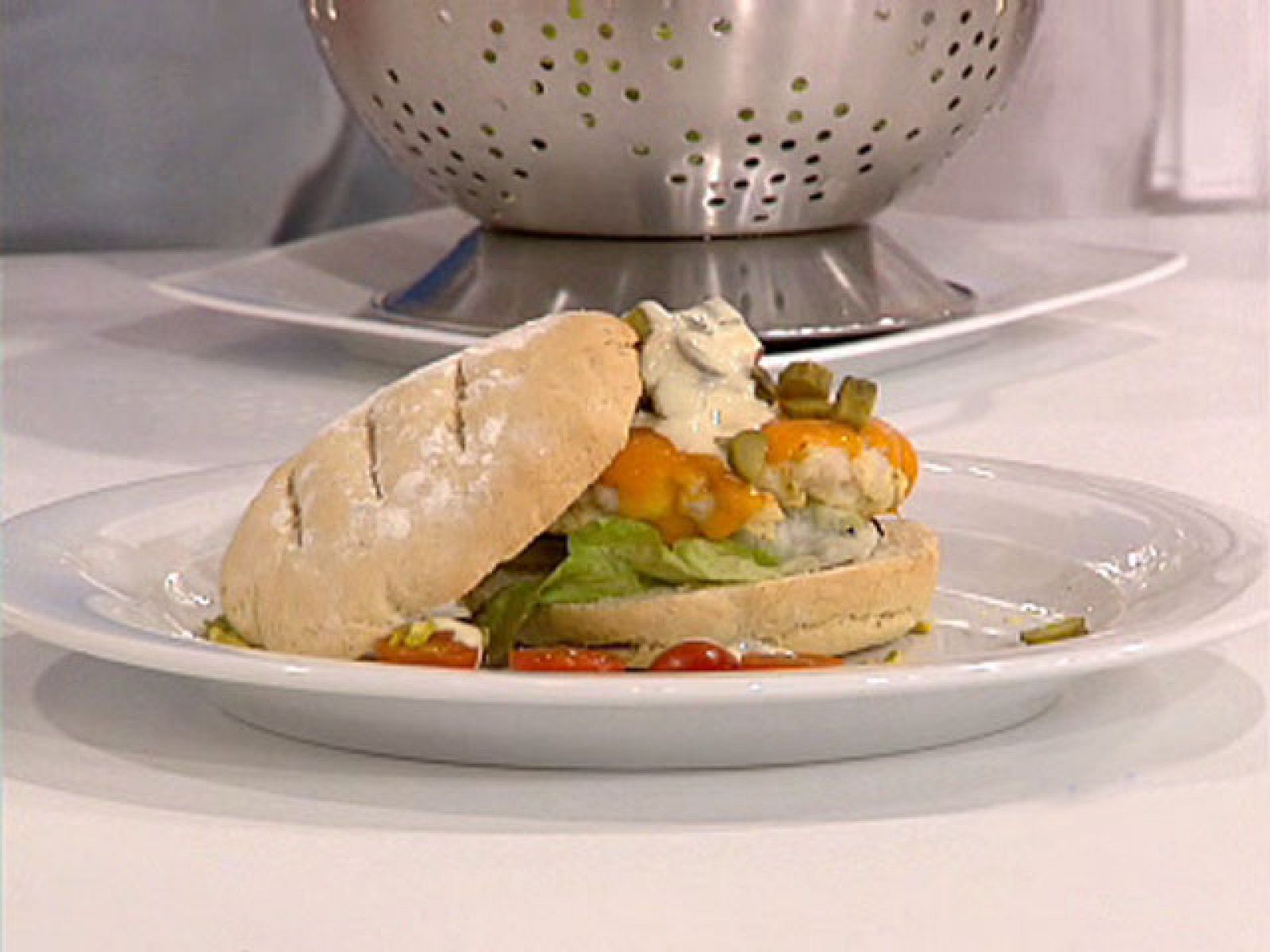 Saber Comer - Hamburguesa de pavo con pan de orégano 