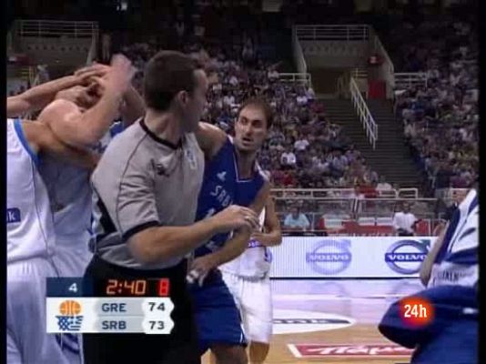 Baloncesto en RTVE - Serbia y Grecia terminan a tortas