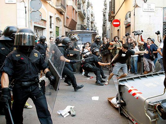 Disturbios en Barcelona