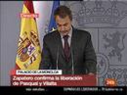 Zapatero: "Albert Vilalta y Roque Pascual están libres"