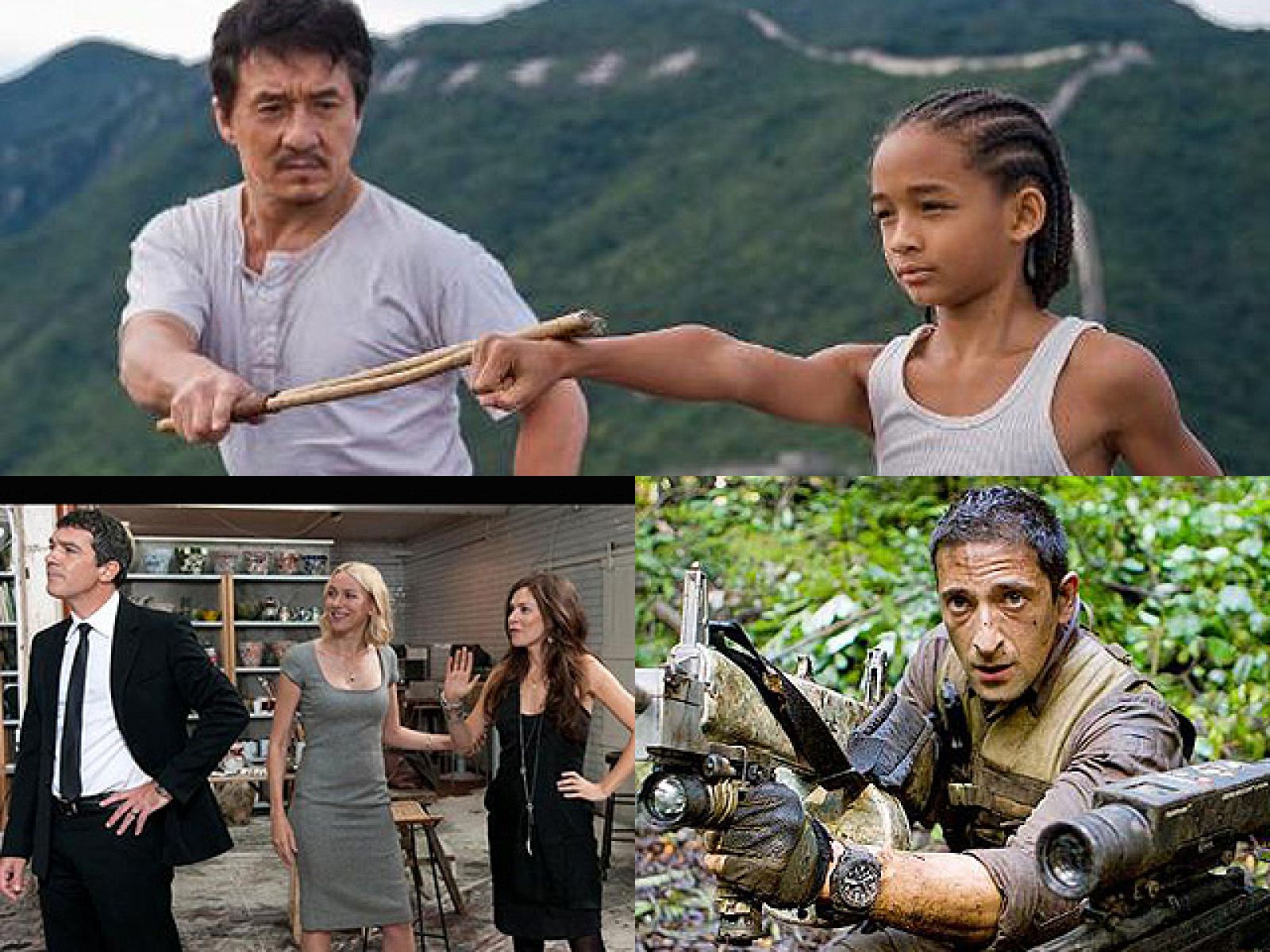  La última semana de agosto ofrece una programación abarrotada de títulos para todos los gustos en cartelera, donde dos genios del celuloide como Woody Allen y Robert Rodríguez y un clásico revisitado, Karate Kid, competirán por sacar al espectador del sopor del calor veraniego. Woody Allen es el responsable de Conocerás al hombre de tus sueños, una comedia "marca de la casa" que ocupa el puesto número 54 de su amplía filmografía. El afamado cineasta ha contado en esta cinta con estrellas de la talla de Naomi Watts, Anthony Hopkins, Josh Brolin, Gemma Jones  o Antonio Banderas. Con Karate Kid y la genial interpretación de Pat Morita  llegó el gran "boom" de las academias de artes marciales, que 26 años después siguen agradeciendo la apuesta del cine por el kung fu. El género sufre una revitalización con la nueva adaptación dirigida por Harald Zwart y protagonizada por Jackie Chan  y Jaden Smith, hijo de Will Smith, que ejerce a su vez de productor de la cinta. Robert Rodríguez produce 