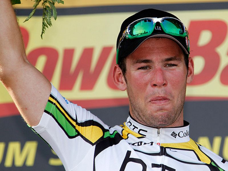 El ciclista del HTC-Columbia Mark Cavendish ya puede celebrar que con la victoria en la Vuelta es de los pocos corredores en activo que han ganado en las tres grandes. Ha ganado y de la misma manera lo ha celebrado.