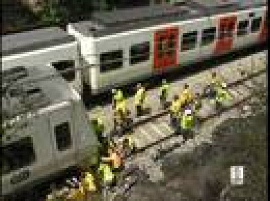 Chocan dos trenes en Barcelona