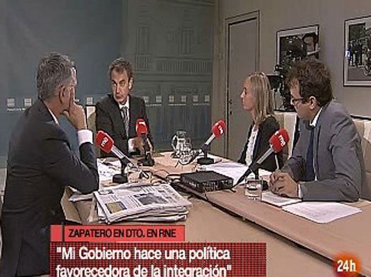 Zapatero habla de inmigración, RNE