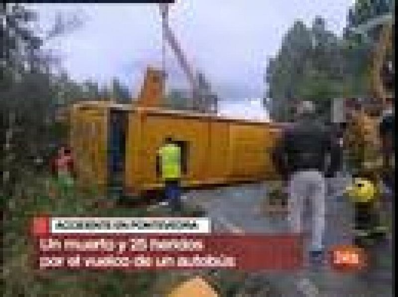  Un muerto en un accidente de autobús en Pontevedra