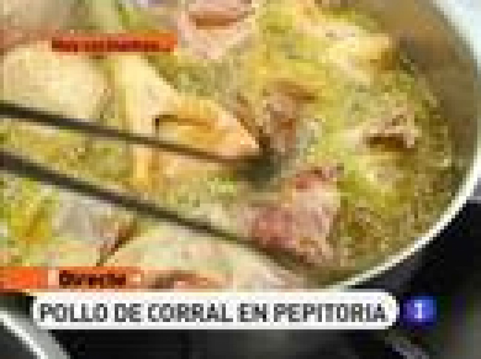 Pollo de corral en pepitoria