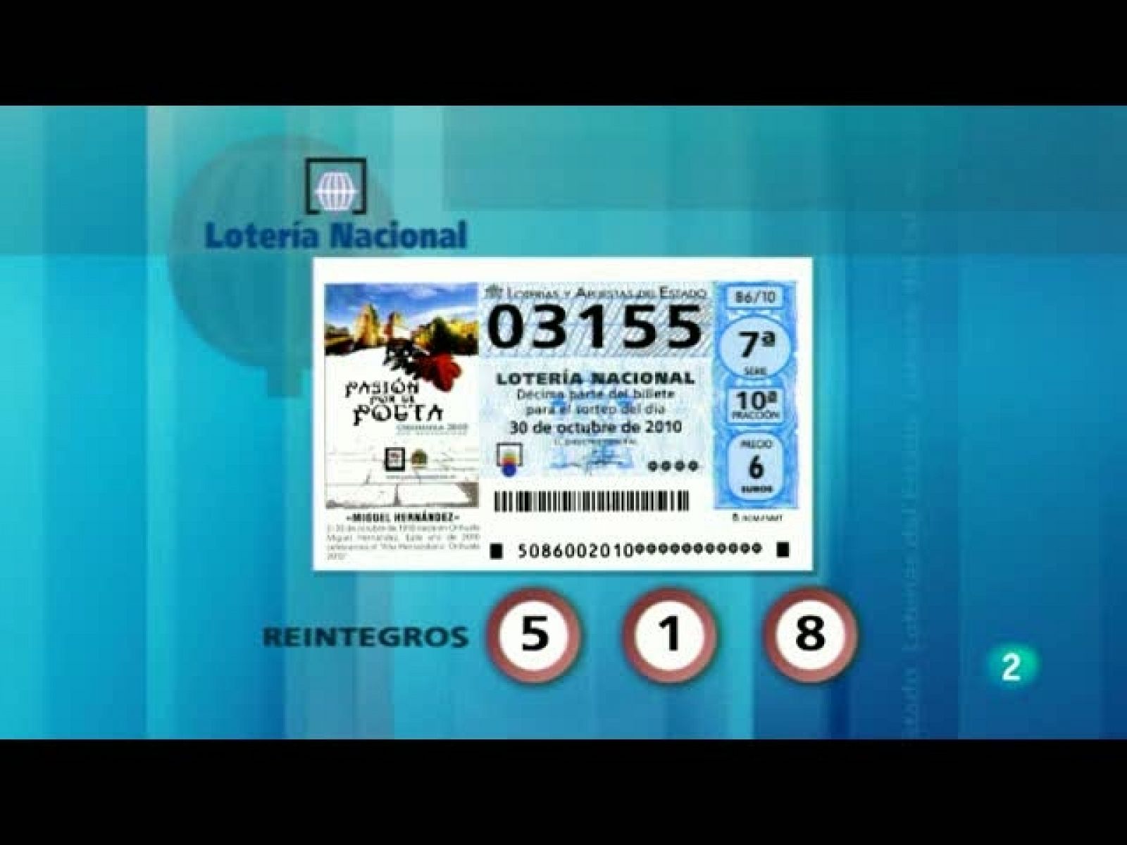 Loterías: Lotería nacioanal - 30/10/10 | RTVE Play