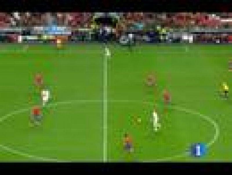 El centrocampista portugués remata una contra a poco de que el árbitro pite el final del partido