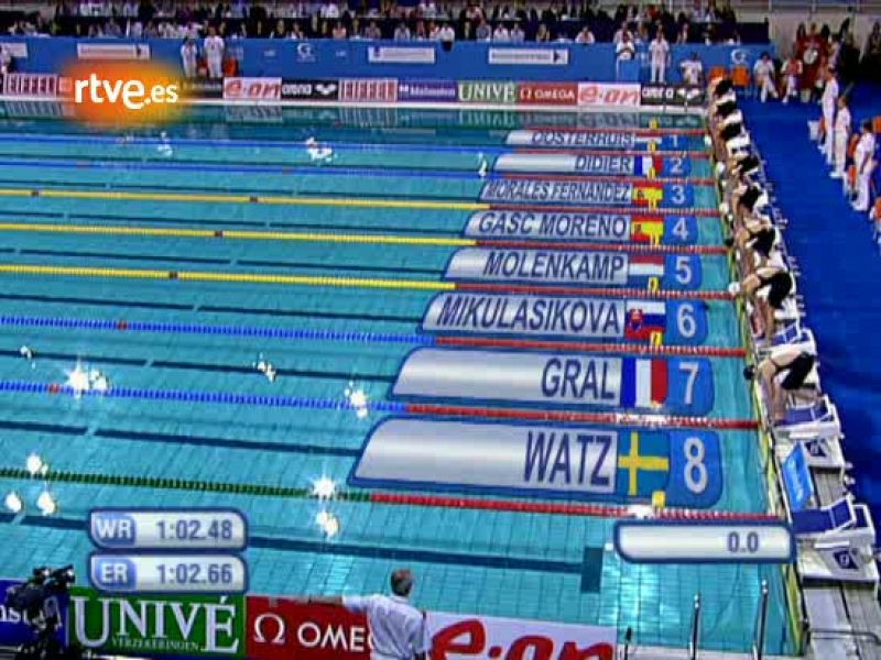 Esther García y Sarai Gascón han logrado el oro y la plata de la final de 100 metros libres del Campeonato de Europa