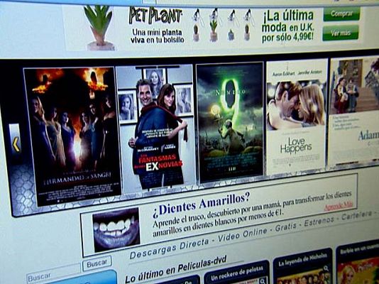 Telediario 1 - Movilizaciones Ley Antidescargas