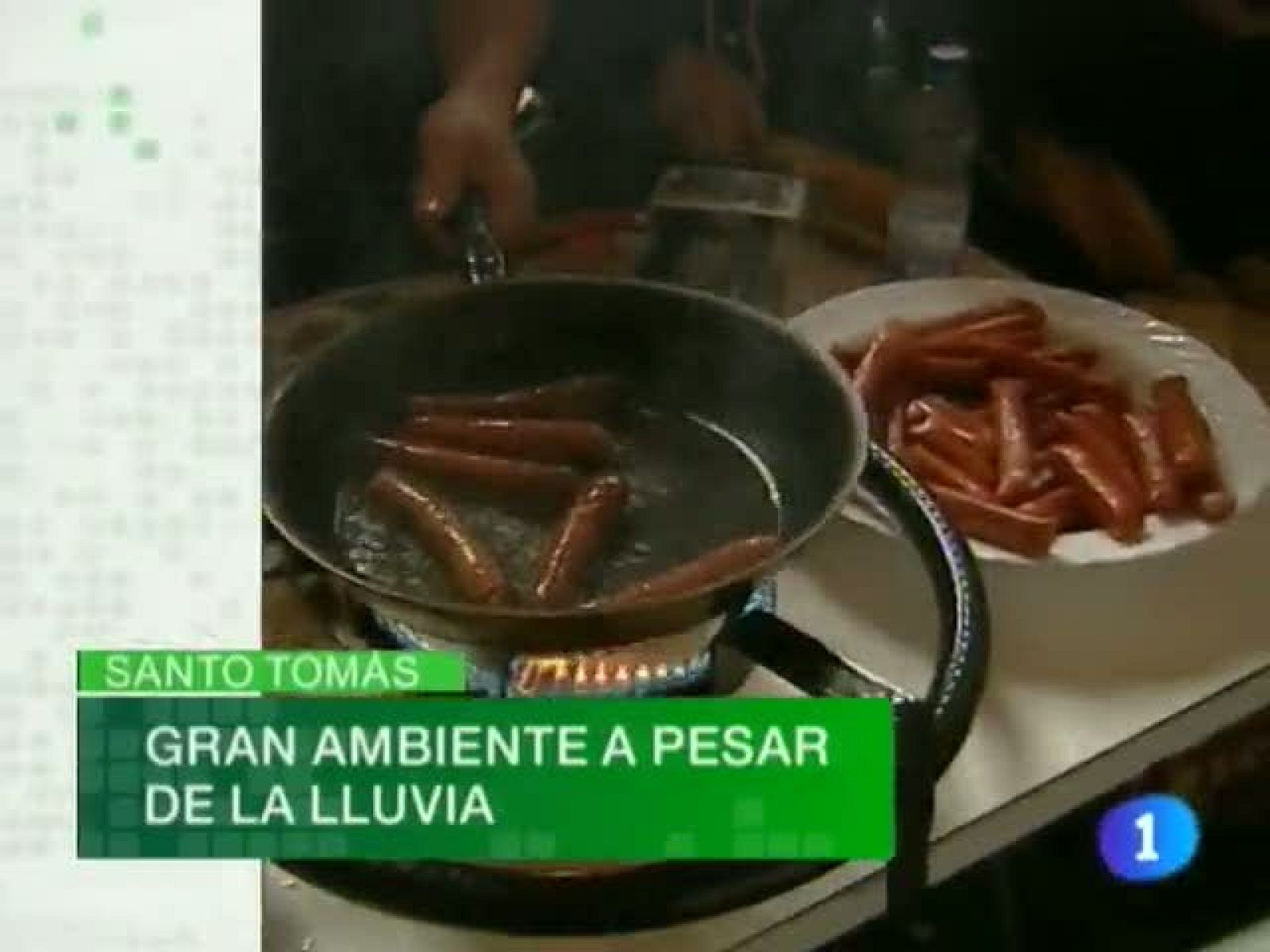   La lluvia no ha deslucido las Ferias de Santo Tomas que se celebran en muchos puntos de Euskadi.//  Mañana a estas horas ya sabremos quiénes son los afortunados con los premios de la loteria, pero, mientras,hoy, algunos rezagados se han acercado a las administraciones para comprar sus décimos.// El Athletic saltará esta noche al Camp Nou con la intención de conseguir un buen resultado en la ida de los octavos de la Copa del Rey.