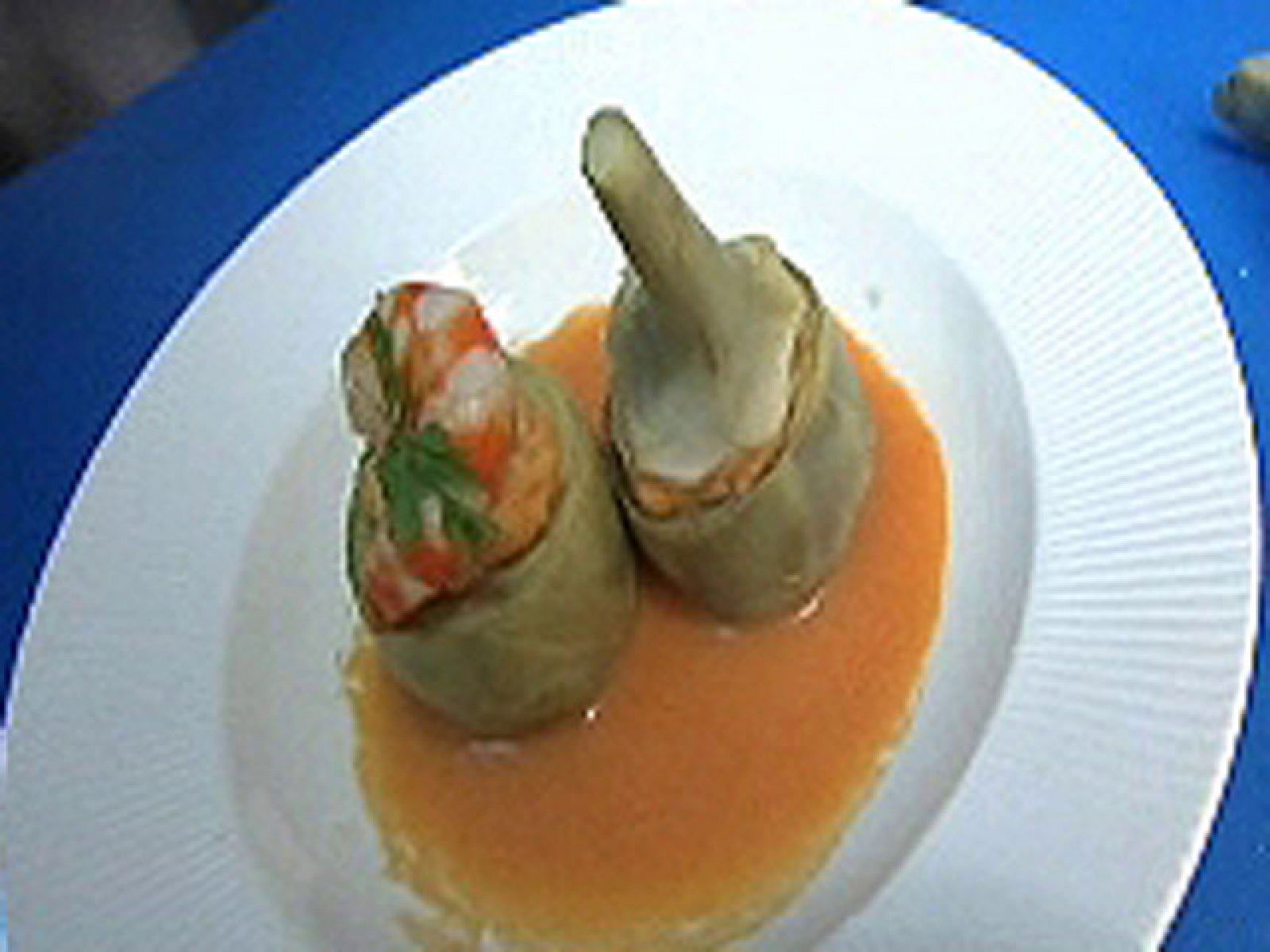 España Directo - Alcachofas rellenas de langostinos
