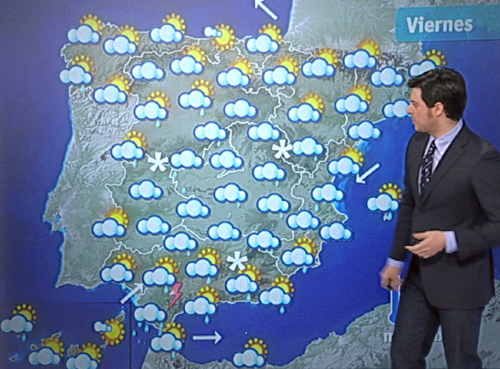 Precipitaciones en el oeste de Andalucía y lluvias débiles en el resto de España