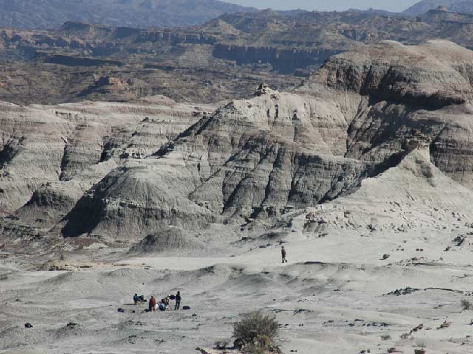 Vista área de la excavación de Ischigualasto donde ha aparecido el Eodromaeus
