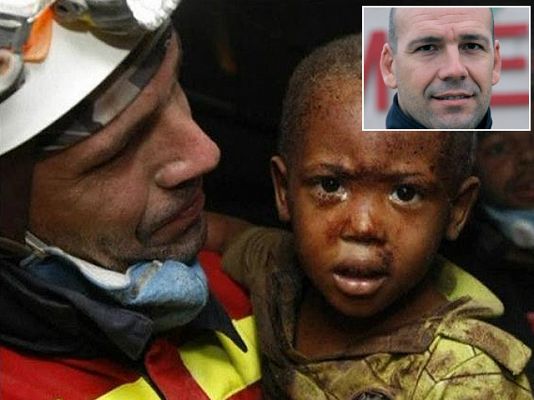 El bombero héroe en Haití
