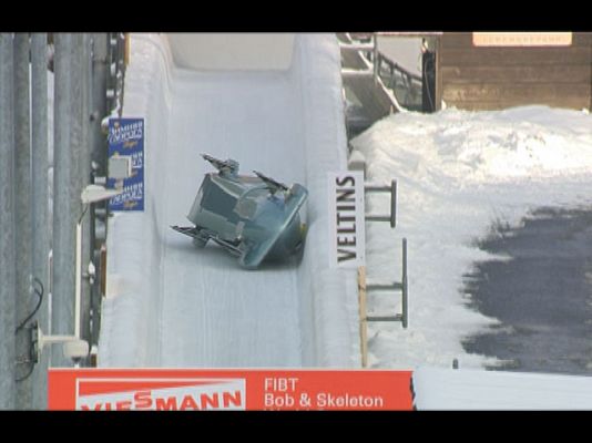 Accidente en la prueba de bobsleigh