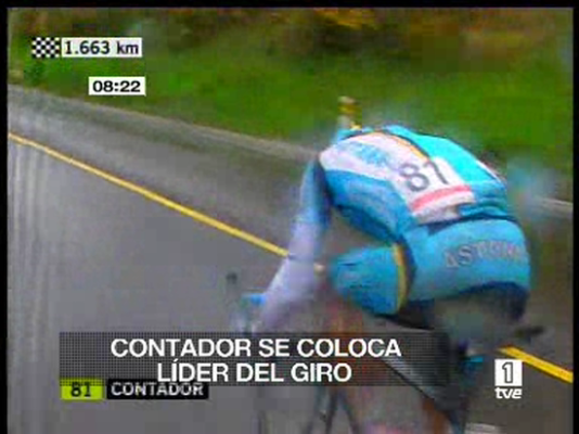 Telediario 1 - Alberto Contador, nuevo líder del G