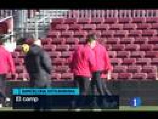 Telediario 1 - El Barça se mide contra el Racing