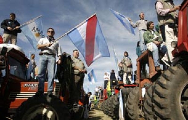 Protestas de agricultores en Argentina